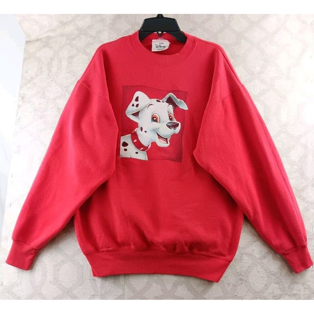 Vintage Disney Store 101 Dalmatians Sweater Mens Large Red Long Sleeves